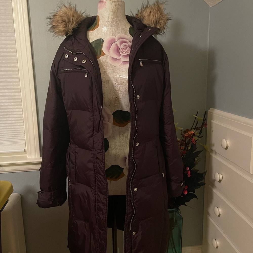 Michael Kors Dark Brown Long Winter Jacket Small